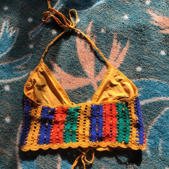 Multi colored knitted crop top - Picture 3 of 3